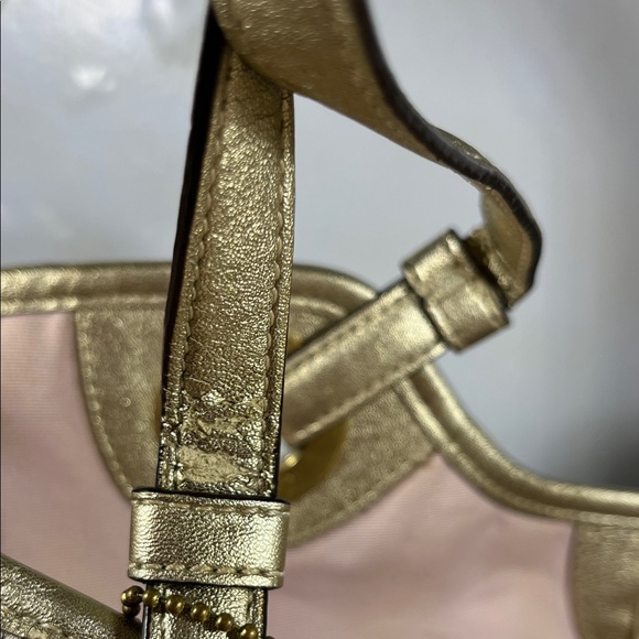 Coach Gold and Cream Signature Tote - Picture 6 of 13